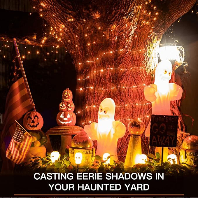 Halloween Fairy Lights, 66ft 200 LED Battery Twinkle Lights