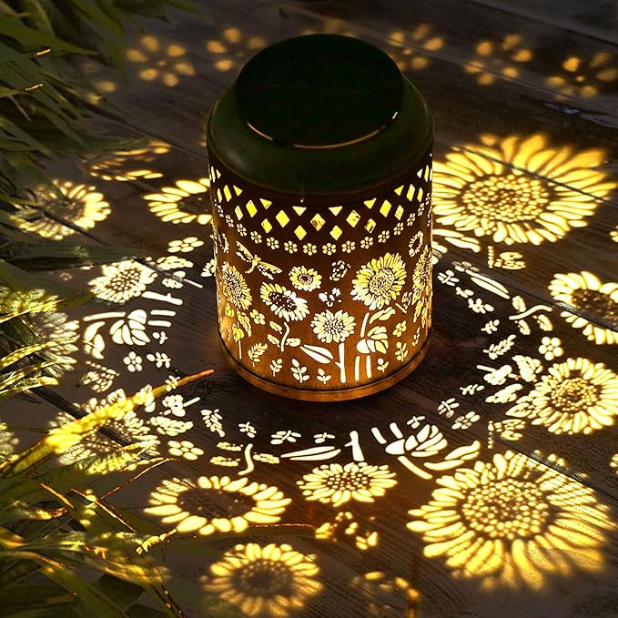 Sunflower Solar Lanterns, Waterproof LED Yard Lights
