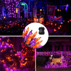 50 LED Halloween Twinkle Lights, 16ft Waterproof for Porch