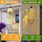 2-Pack Elegant Hanging Solar Lanterns for Outdoor, Waterproof LED