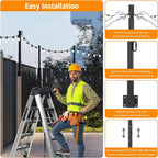 10-Pack 8ft Metal Light Poles for Party, Heavy-Duty