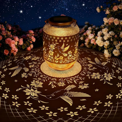 Hummingbird Solar Lanterns Outdoor Waterproof, Hummingbird Birthday Gifts for Women Mom Grandma, Metal Hanging Solar Lights Outside Decorations for Patio Porch Yard Backyard Decor