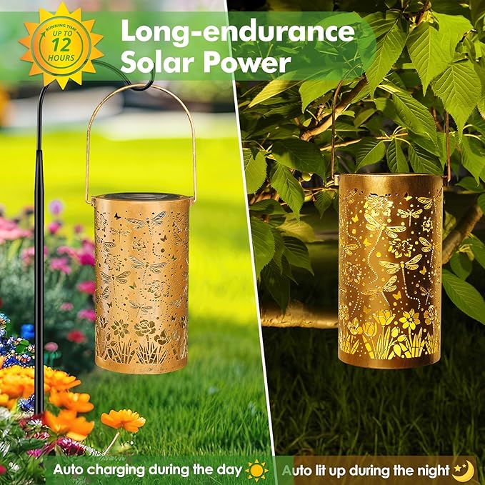 Dragonfly Solar Hanging Lanterns, Charming Patio Decor
