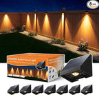 Bright Solar Wall Lights 8-Pack, LED