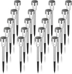 20-Pack Cold White Solar Path Lights, Outdoor Garden LED