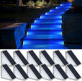 12-Pack Blue Solar Stair Lights, Outdoor LED
