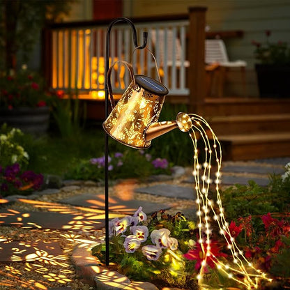Solar Lights Outdoor Decor, Perfect Gardening Gift for Mom Women Grandma, Thoughtful Birthday Present, Hanging Lanterns Watering Can Lights for Garden, Yard, Porch, Patio Backyard Decoration