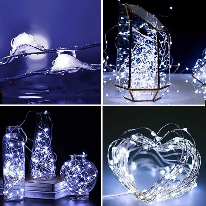 8ft Cool White Outdoor Edison String Lights, Weatherproof
