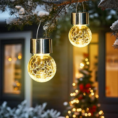 SOLPEX 12 Pack Hanging Solar Lights Outdoor,Solar Outdoor Lights Decorative, Solar Powered Waterproof Light, Hanging Globe Light for Garden, Yard, Patio, Lawn, Flower Bed(Warm White)