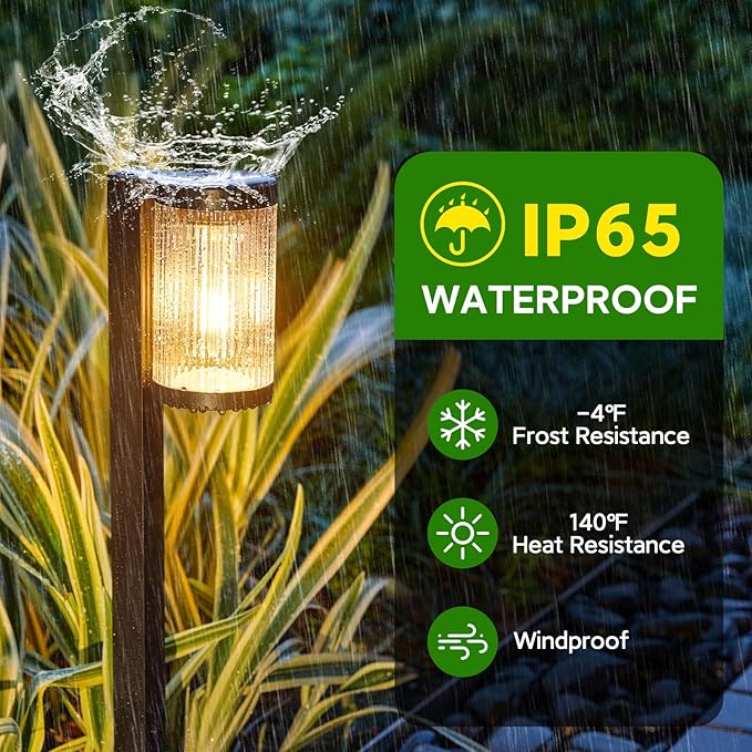 Solar Pathway Lights Outdoor, 6 Pack Upgraded Outdoor Solar Lights for Outside Super Bright Up to 12Hrs, IP65 Waterproof Solar Garden Lights for Yard Path Walkway Decor Landscape Lighting