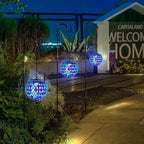 Classic Mosaic Solar Lanterns for Patio, Waterproof LED