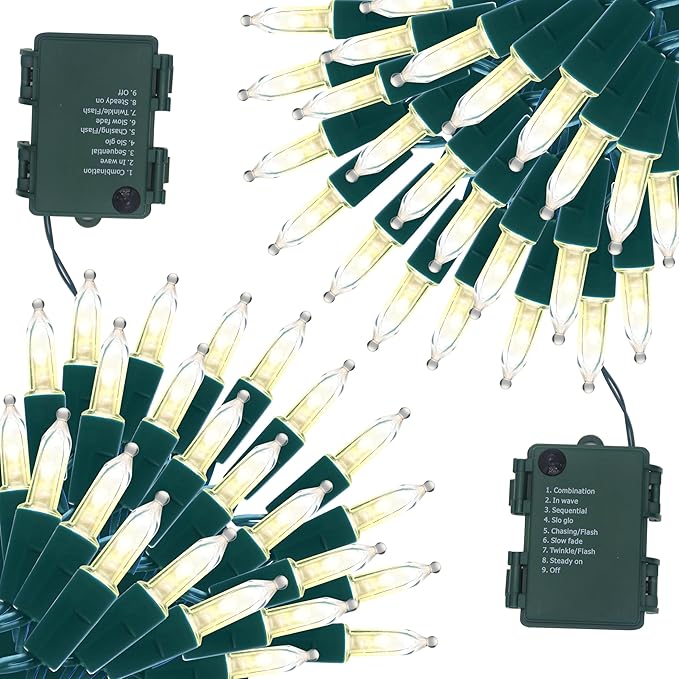 Christmas Twinkle Lights, 16ft Waterproof for Backyard