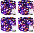 4-Pack Halloween LED String Lights, Waterproof Timer Lights