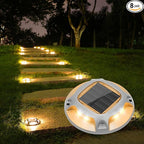 Warm White Solar Deck Lights, Outdoor LED