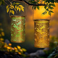 2-Pack Classic Dragonfly Solar Lanterns for Backyard, Waterproof LED