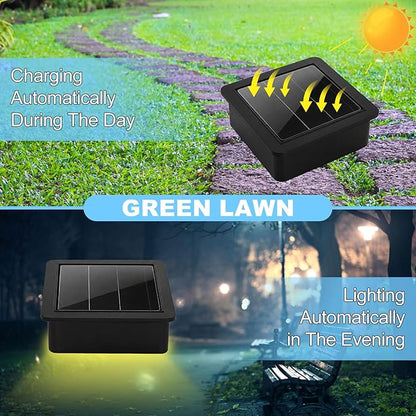 Frienda 4 Pieces Replacement Solar Light Tops Outdoor Hanging Lantern Solar Light Parts Round Waterproof Decorative for Outdoor Hanging Lanterns, Warm(2.8 x 2.8 Inch,Square)