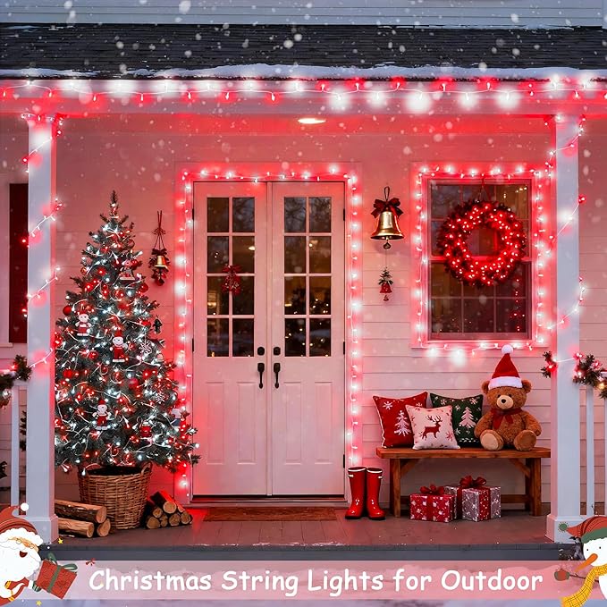 Christmas Fairy Lights 2-Pack, 33ft 100 LED Battery Twinkle Lights