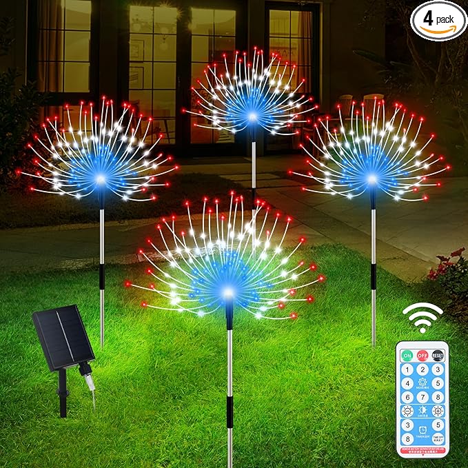 4-Pack Solar Landscape Lights for Walkway