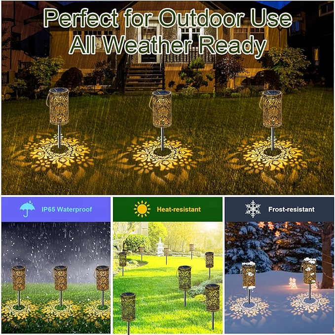 4-Pack Solar Pathway Lights, Waterproof LED Garden Lights