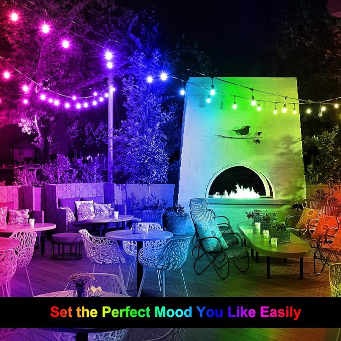Outdoor Globe Café String Lights, 48ft LED Bulbs