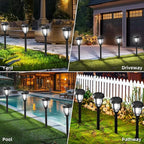 Cold White Solar Pathway Lights 12-Pack, Walkway LED