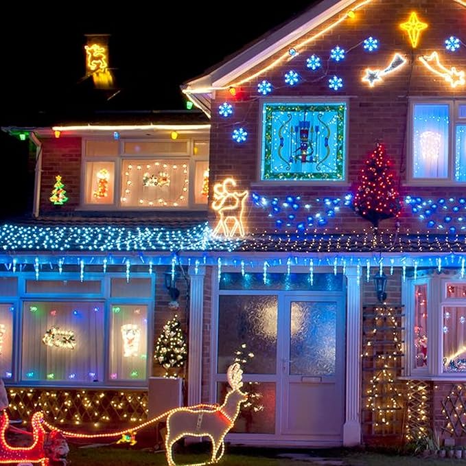 2-Pack 32ft Christmas LED String Lights, Waterproof Timer Lights