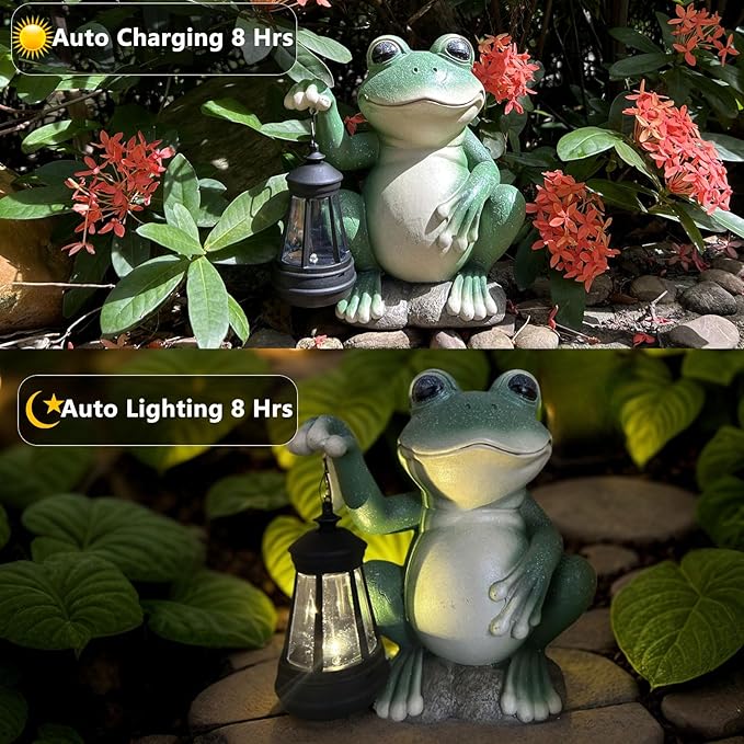 Frog Solar Lawn Figurine Light, Waterproof