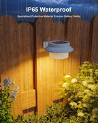 8-Pack Warm White Solar Fence Lights, Outdoor LED