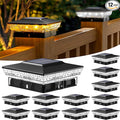 12-Pack Black Yard Post Cap Lights, Solar LED