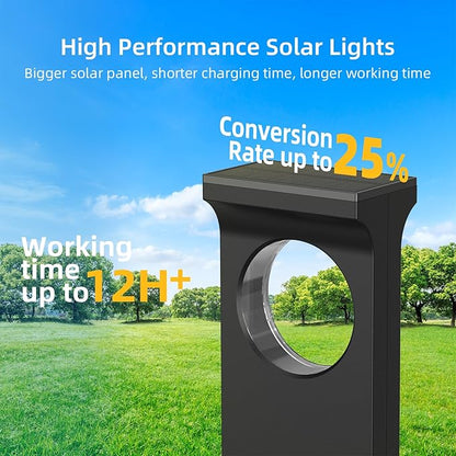 Solar Pathway Lights Outdoor: 6 Pack Unique Solar Lights Outdoor Waterproof - Bright Moon Pattern Auto On/Off Garden Light for Yard Patio Porch Lawn Path Walkway Driveway Outside Decor Lighting