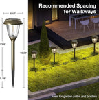 6-Pack IP65 Solar Landscape Lights for Walkway