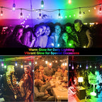 Outdoor Globe Café String Lights, 48ft LED Bulbs