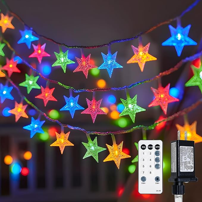 33ft Christmas LED String Lights, Waterproof Timer Lights