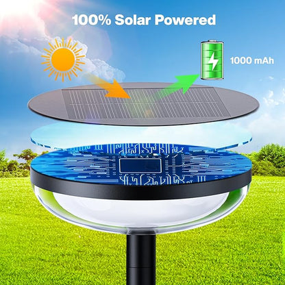 Solar Pathway Lights Outdoor, 6 Pack Tall Solar Garden Lights Outdoor Waterproof for Yard Flower Bed Patio Path Walkway Driveway Outside Decor Landscape Lighting