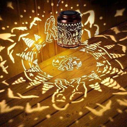 Bigfoot Gift Solar Lanterns Outdoor Waterproof - Metal Hanging Bigfoot Sasquatch Solar Light Graden Decor for Patio Yard Lawn Backyard Porch Landscape Pathway, Christmas Decoration Gift for Men Women