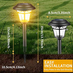 12-Pack Warm White Solar Path Lights, Outdoor Garden LED