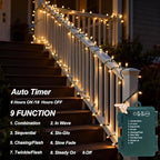 Battery Christmas Lights 2-Pack, 16ft Warm White Twinkle