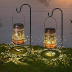 2-Pack Elegant Hummingbird Solar Lanterns for Porch, Waterproof LED