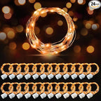 24-Pack 7ft Christmas LED String Lights, Waterproof Timer Lights