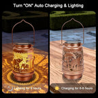 Elephant Solar Lanterns, Waterproof LED Porch Lights