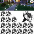 18-Pack Solar Ground Disk Lights, Cool White Waterproof LED