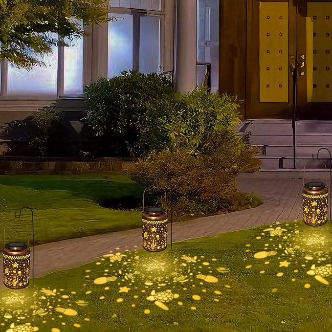 Sea Turtle Solar Lanterns Outdoor Waterproof, Birthday Gifts for Women Mom Grandma, Metal Hanging Solar Lights Decorative LED Lanterns for Yard Patio Porch Decor
