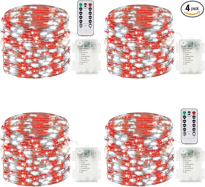 Christmas String Lights, 33ft 100 LED Waterproof Twinkle Lights