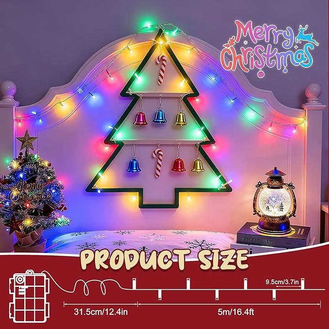 Christmas String Lights Outdoor Waterproof 9.8ft 30 LED, Muliticolor Fairy Lights Battery Operated with Timer Clear Wire for Indoor & Outdoor Christmas Decorations Garland Party Garden 2 Packs