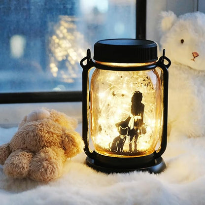 Cat Girl Lamp, Fairy Lanterns, Girl Room Decor, Girl Bedroom Decor, Girls Gifts, Cat Memorials, Gifts for Cat Lovers, Gifts for Girls, Fairy Lantern Jar Night Light Arts and Crafts for Kids