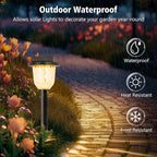 6-Pack Solar Pathway Lights, Waterproof LED Garden Lights