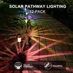 Multicolor Solar Pathway Lights 12-Pack, Walkway LED