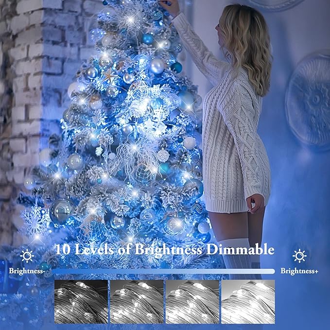 33ft Cool White Outdoor Edison String Lights, Weatherproof