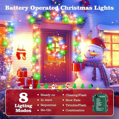 Christmas Fairy Lights 4-Pack, 132ft 400 LED Battery Twinkle Lights
