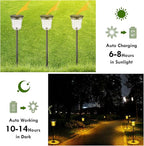 2-Pack Warm White Solar Path Lights, Outdoor Driveway LED